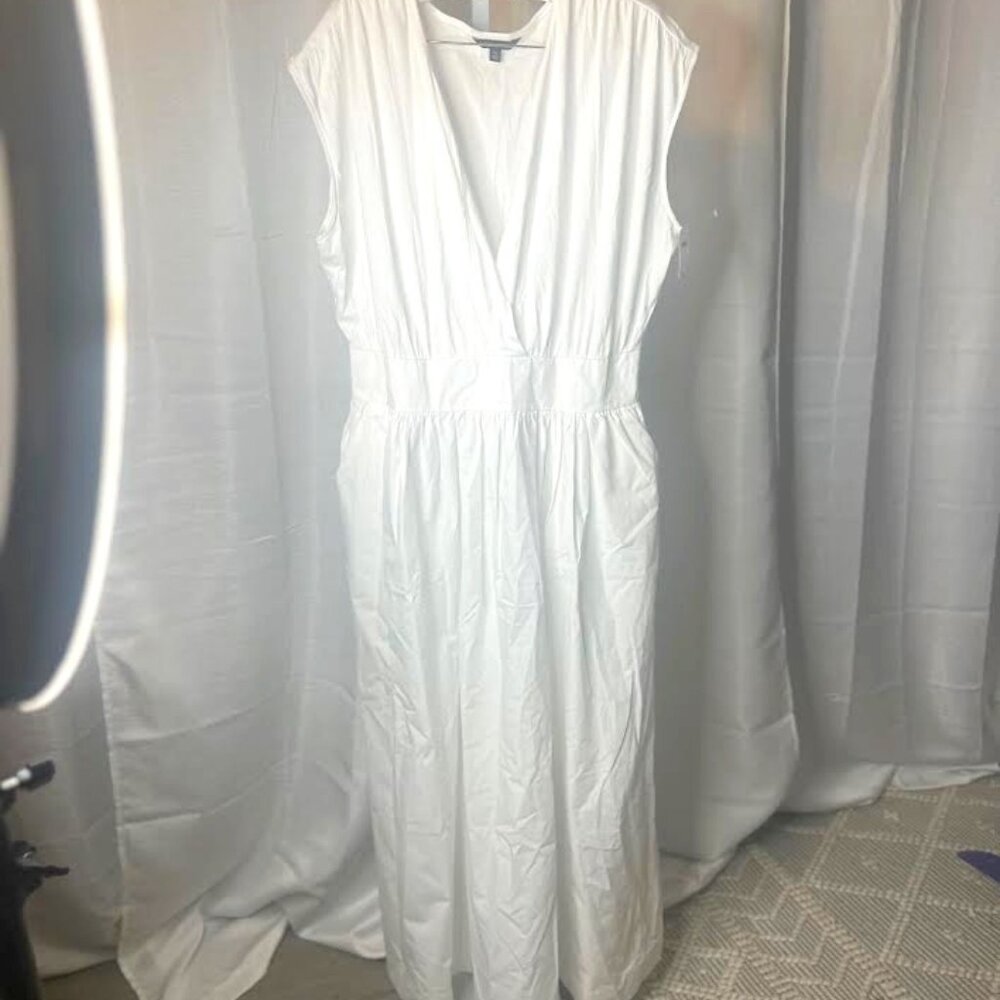 NWT Banana Republic White Cotton Mixed Media Sleeveless Maxi Dress - Size XL